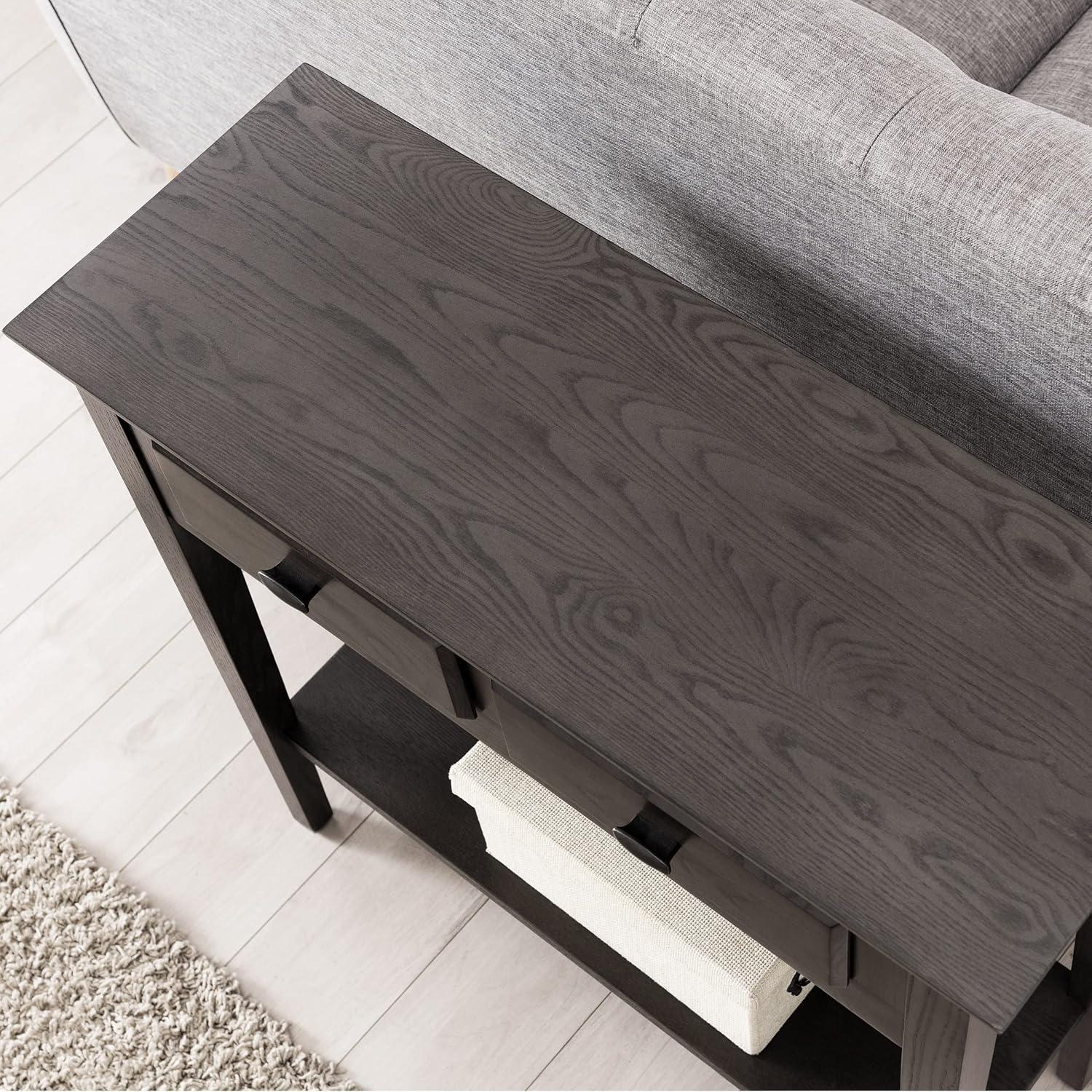imageLeick Home 24032 Beckett One Drawer Hall Stand with Shelf for Living Room Hallway Entryway AnthracitePewterSmoke Gray Matte Black