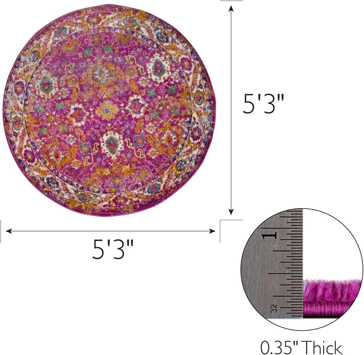 imageLeick Home 594176 Laraline Vintage Turkish Medallion Collage Faded Fuchsia Living Room Bedroom Area Rug 19 x 29Pink
