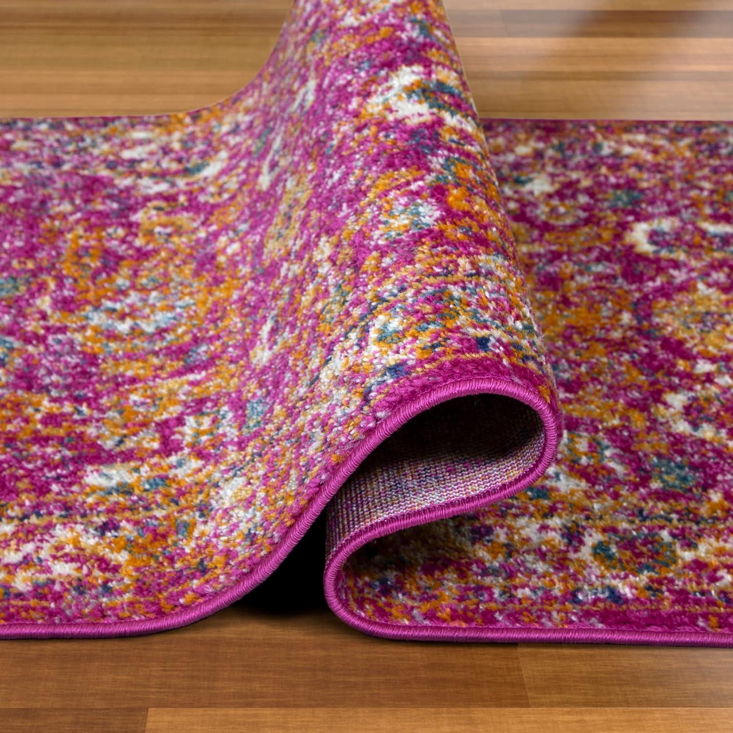 imageLeick Home 594176 Laraline Vintage Turkish Medallion Collage Faded Fuchsia Living Room Bedroom Area Rug 19 x 29Pink