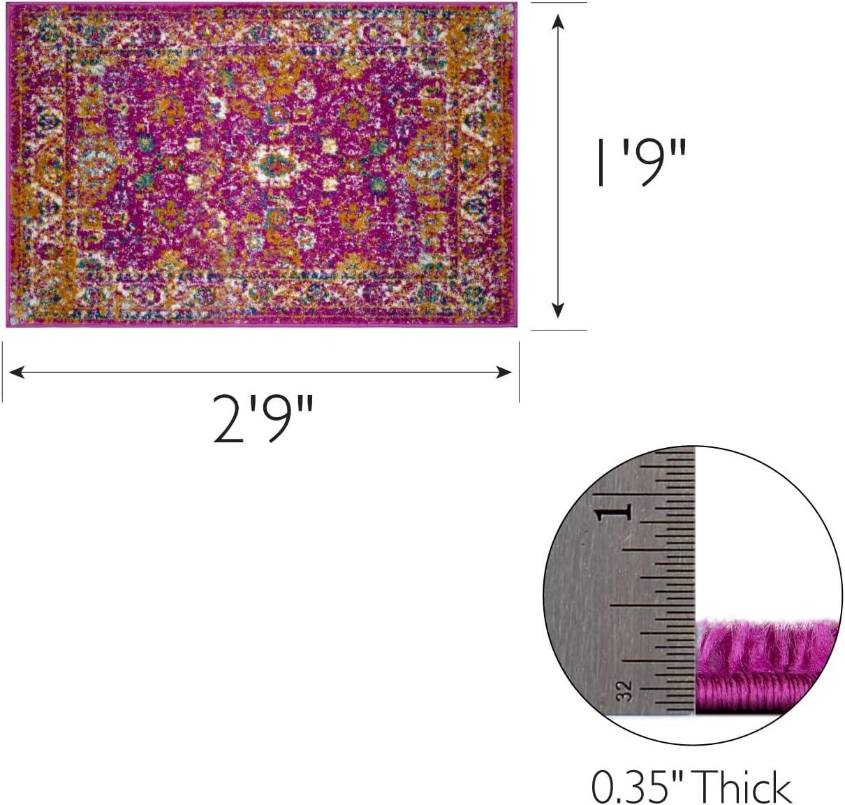 imageLeick Home 594176 Laraline Vintage Turkish Medallion Collage Faded Fuchsia Living Room Bedroom Area Rug 19 x 29Pink