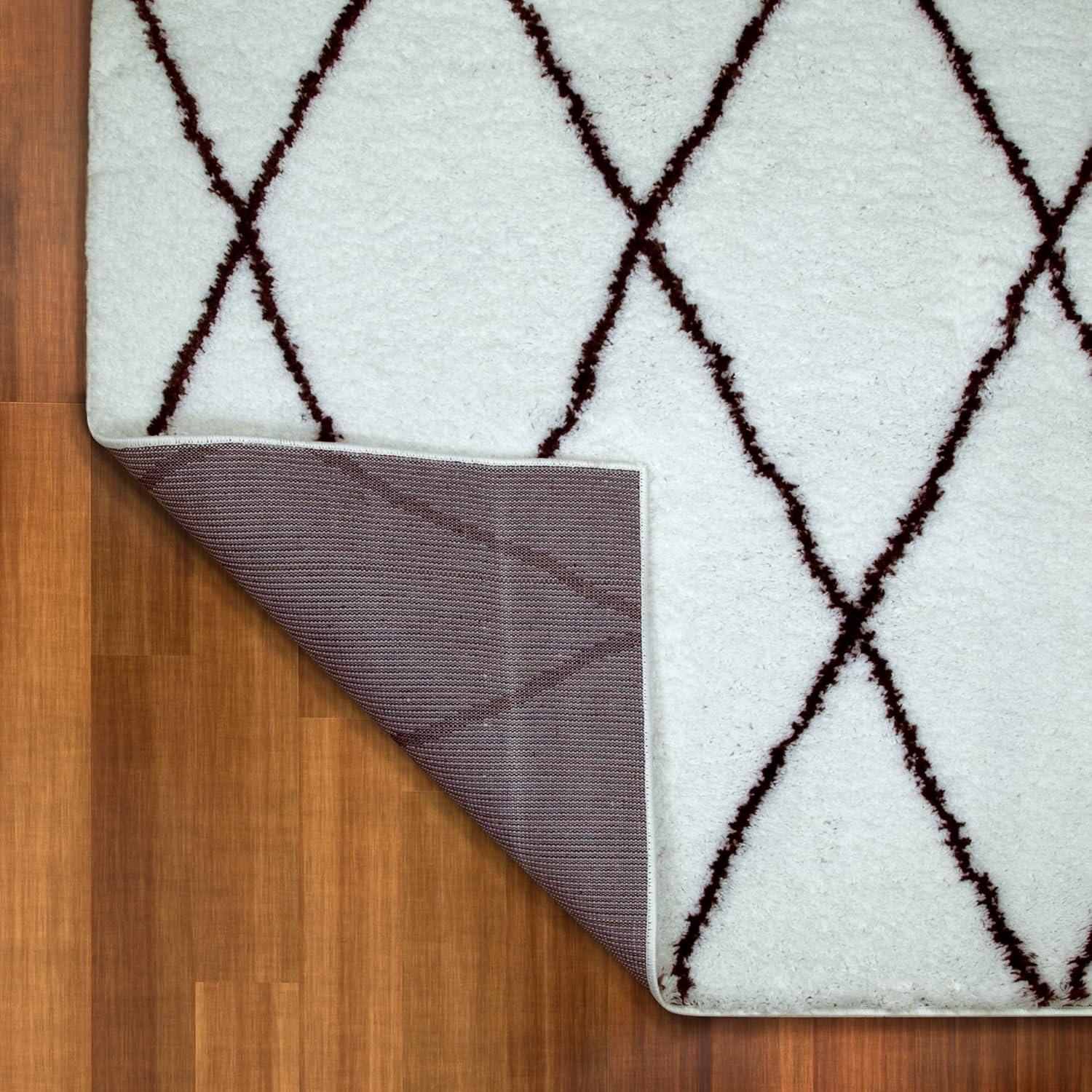 imageLeick Home 594762 Dagen Soft Shag Modern Rug Solid Gray Living Room Bedroom Area Rug Rectangle 39 x 59WhiteGray
