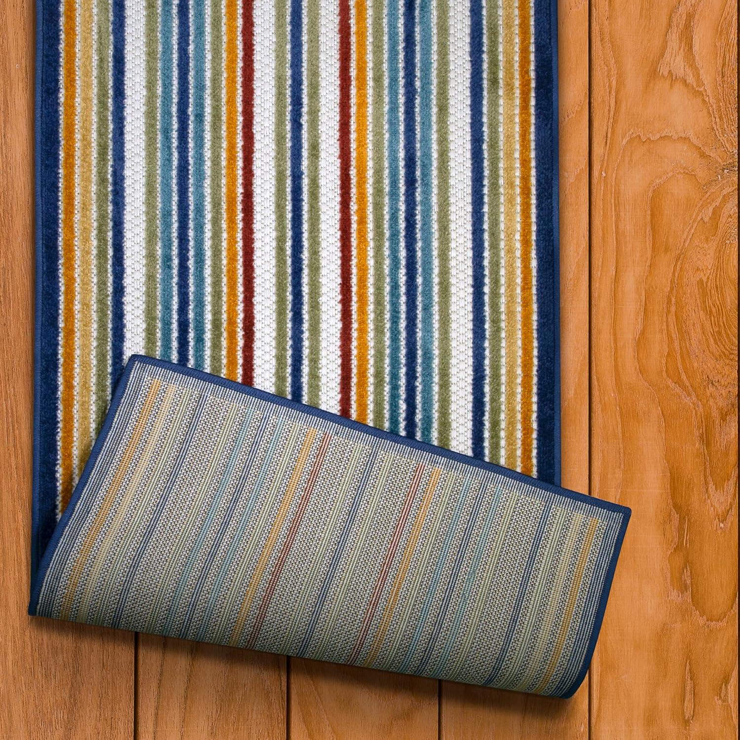 imageLeick Home 595009 Blithe Runner Colorful Line Indoor Outdoor Area Rug Runner 2x8Runner