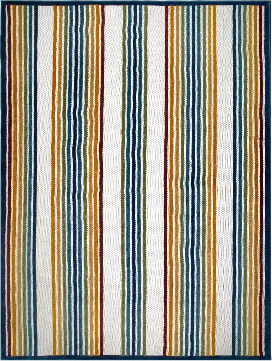 imageLeick Home 595025 Blithe Colorful Line Indoor Outdoor Area Rug Rectangle 4x6