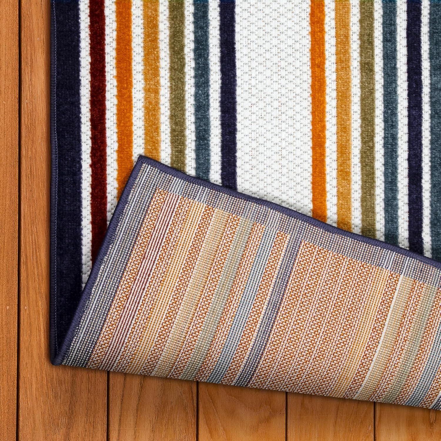 imageLeick Home 595033 Blithe Colorful Line Indoor Outdoor Area Rug Rectangle 53x7