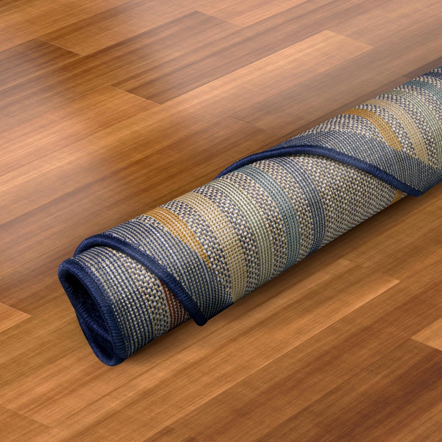 imageLeick Home 595041 Blithe Colorful Line Indoor Outdoor Area Rug Round 53