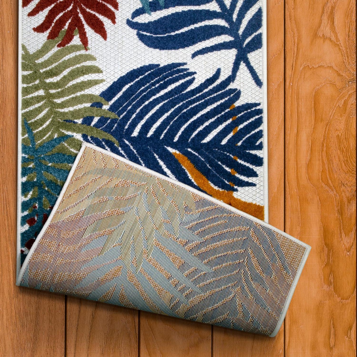 imageLeick Home 595165 Talipot Runner Palm Indoor Outdoor Area Rug Runner 2x8
