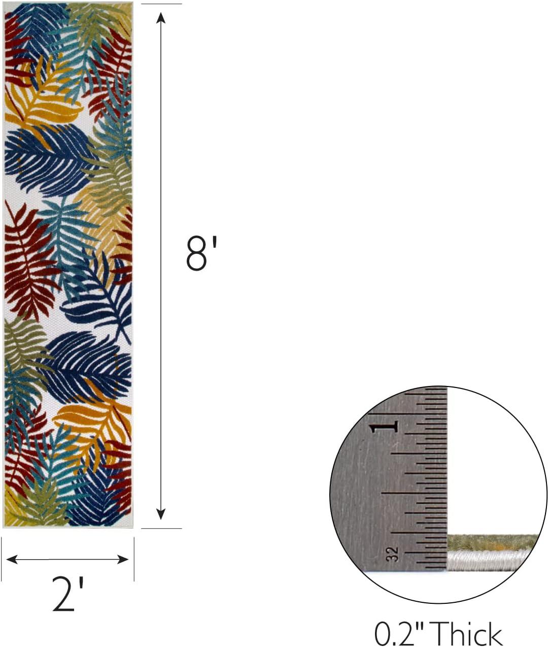imageLeick Home 595165 Talipot Runner Palm Indoor Outdoor Area Rug Runner 2x8