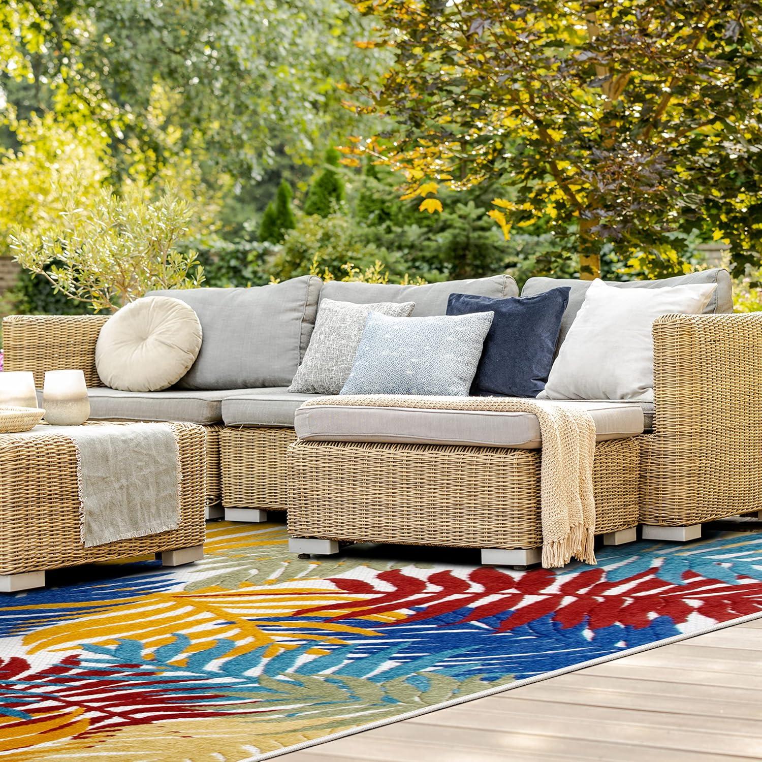 imageLeick Home 595181 Talipot Palm Indoor Outdoor Area Rug Rectangle 4x6