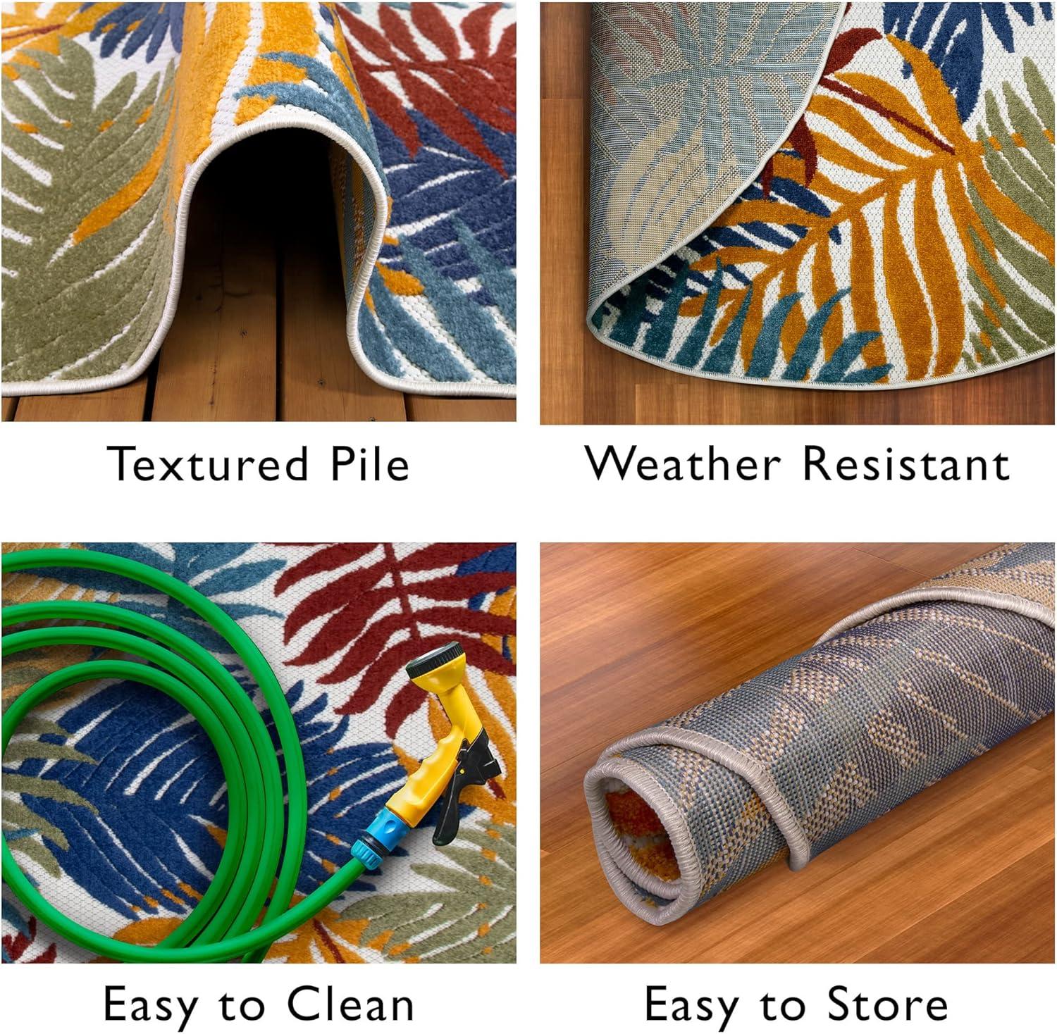 imageLeick Home 595207 Talipot Palm Indoor Outdoor Area Rug Round 53