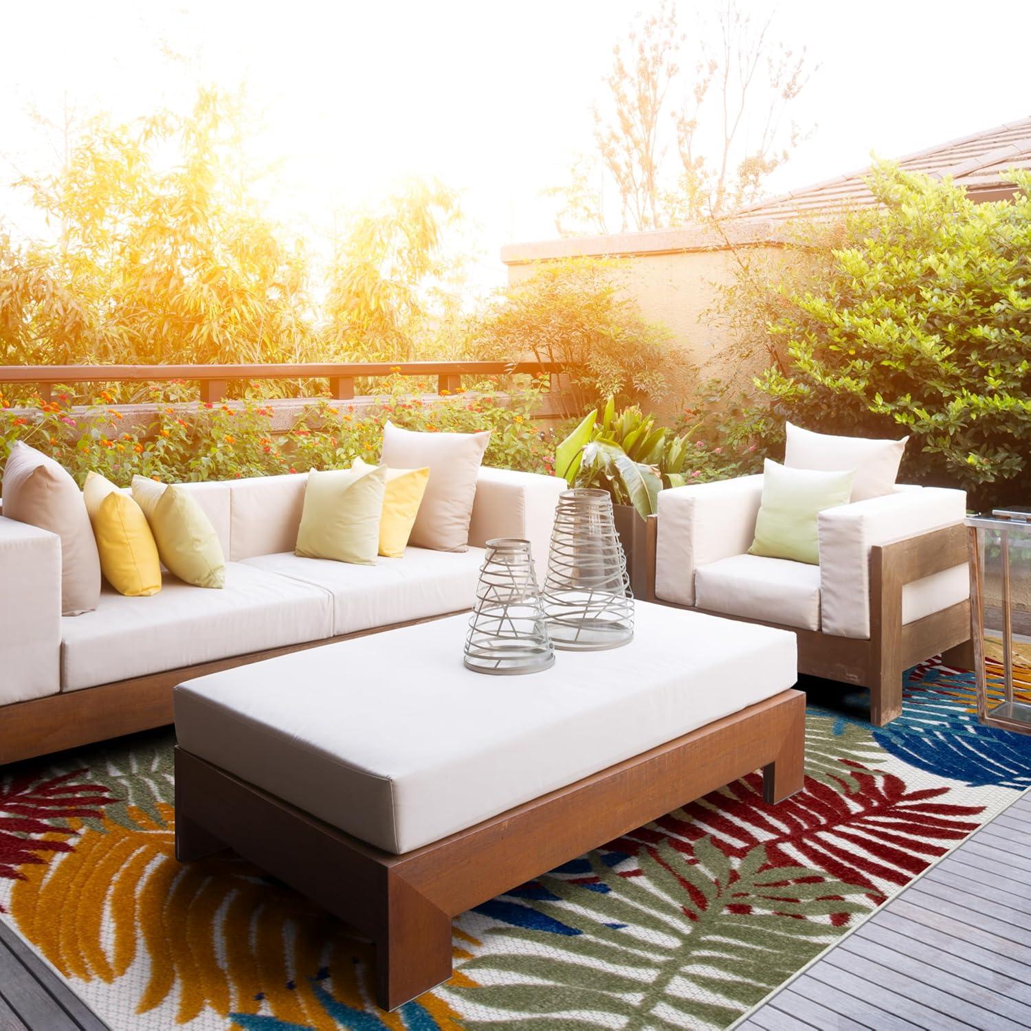 imageLeick Home 595223 Talipot Palm Indoor Outdoor Area Rug Rectangle 710x10