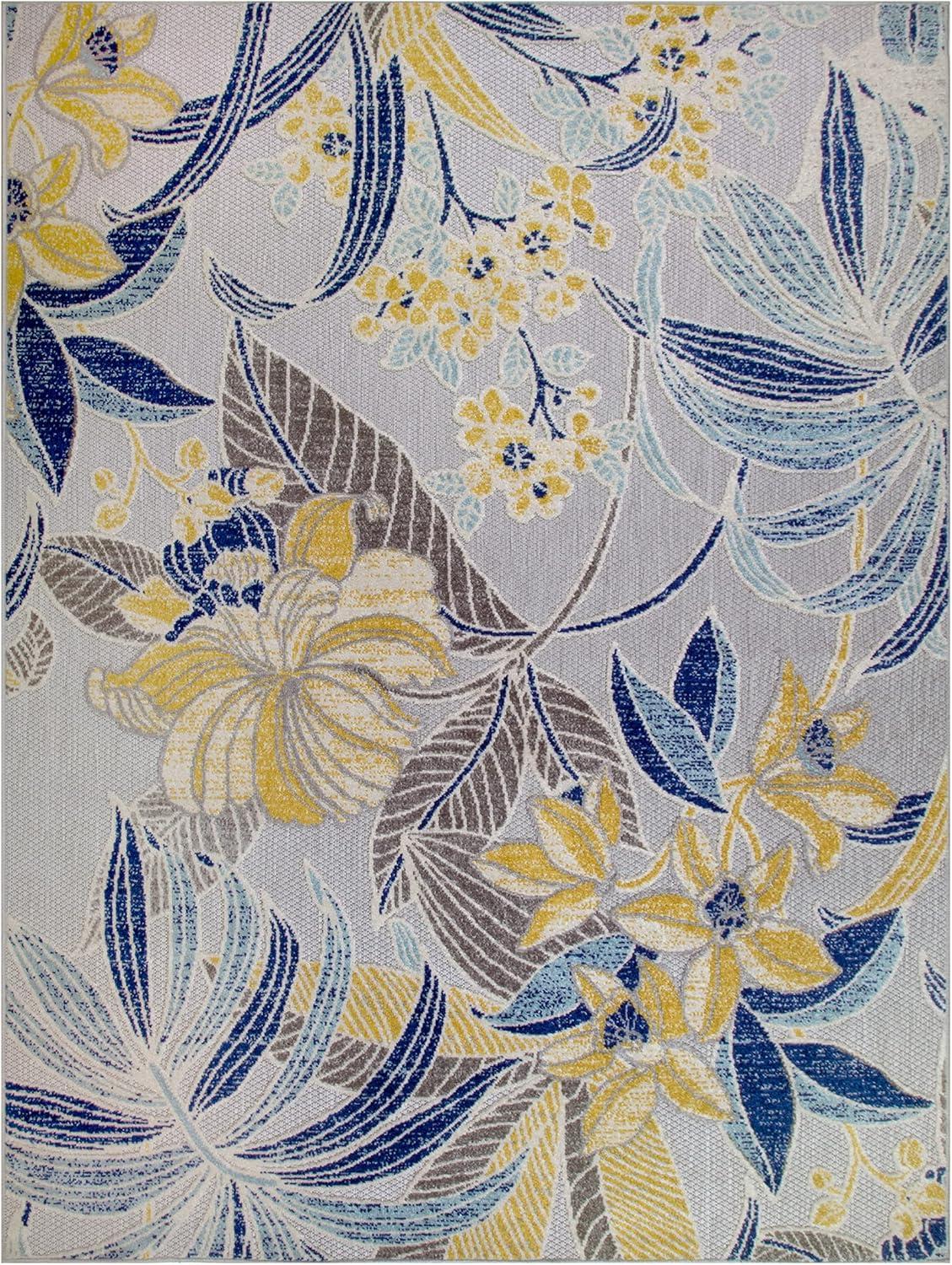 imageLeick Home 595264 Song Floral Indoor Outdoor Area Rug Rectangle 53x7