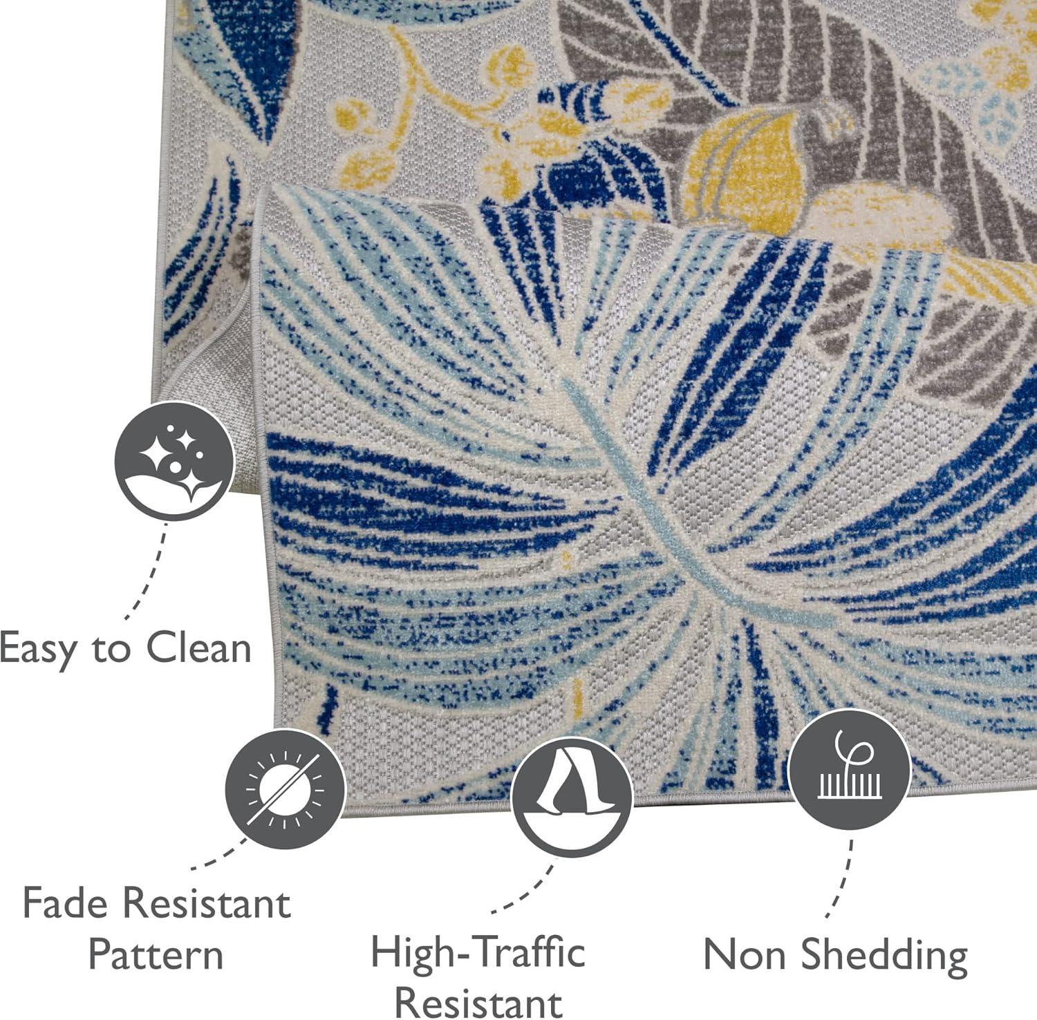 imageLeick Home 595264 Song Floral Indoor Outdoor Area Rug Rectangle 53x7