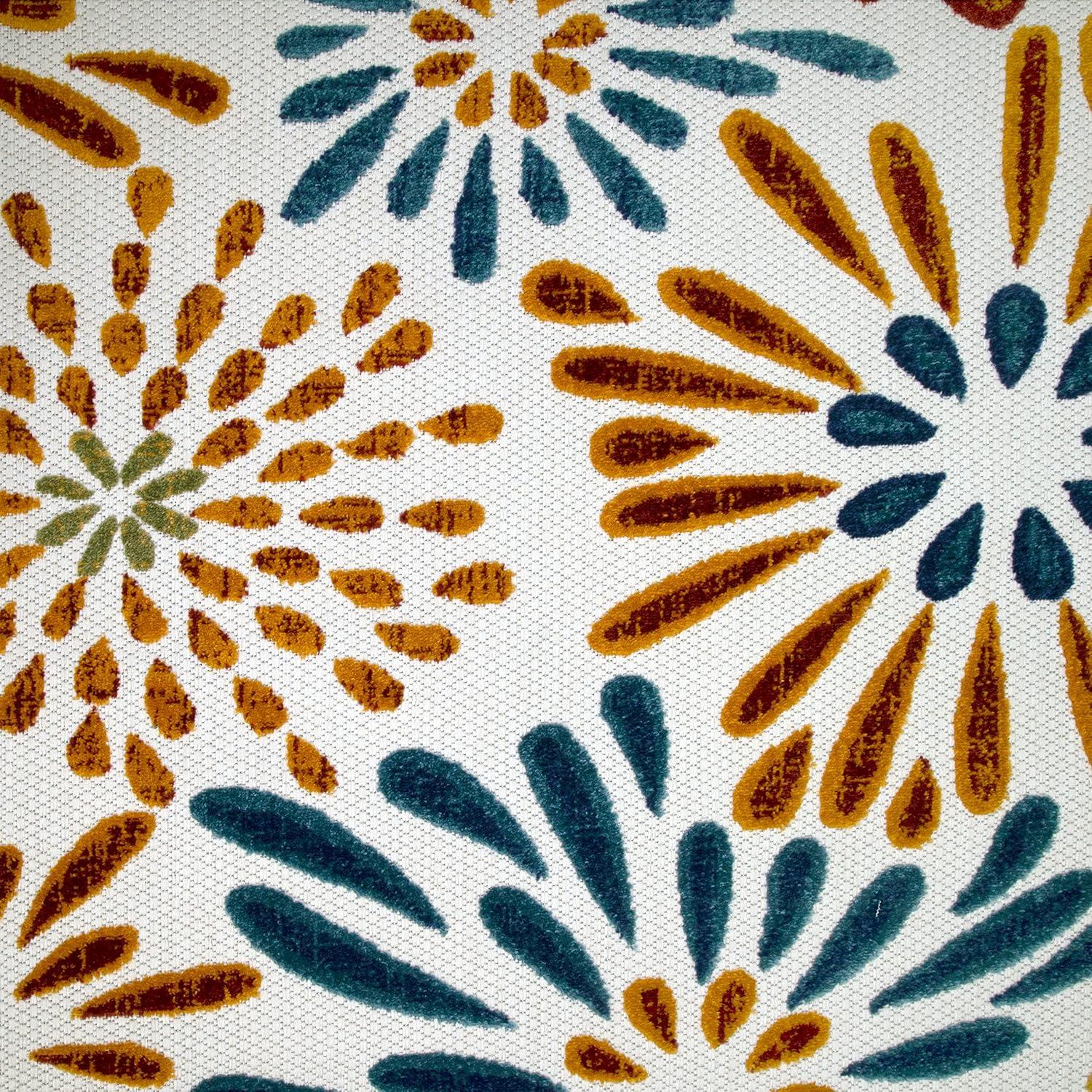 imageLeick Home 595397 Beam Flower Indoor Outdoor Area Rug Rectangle 4x6