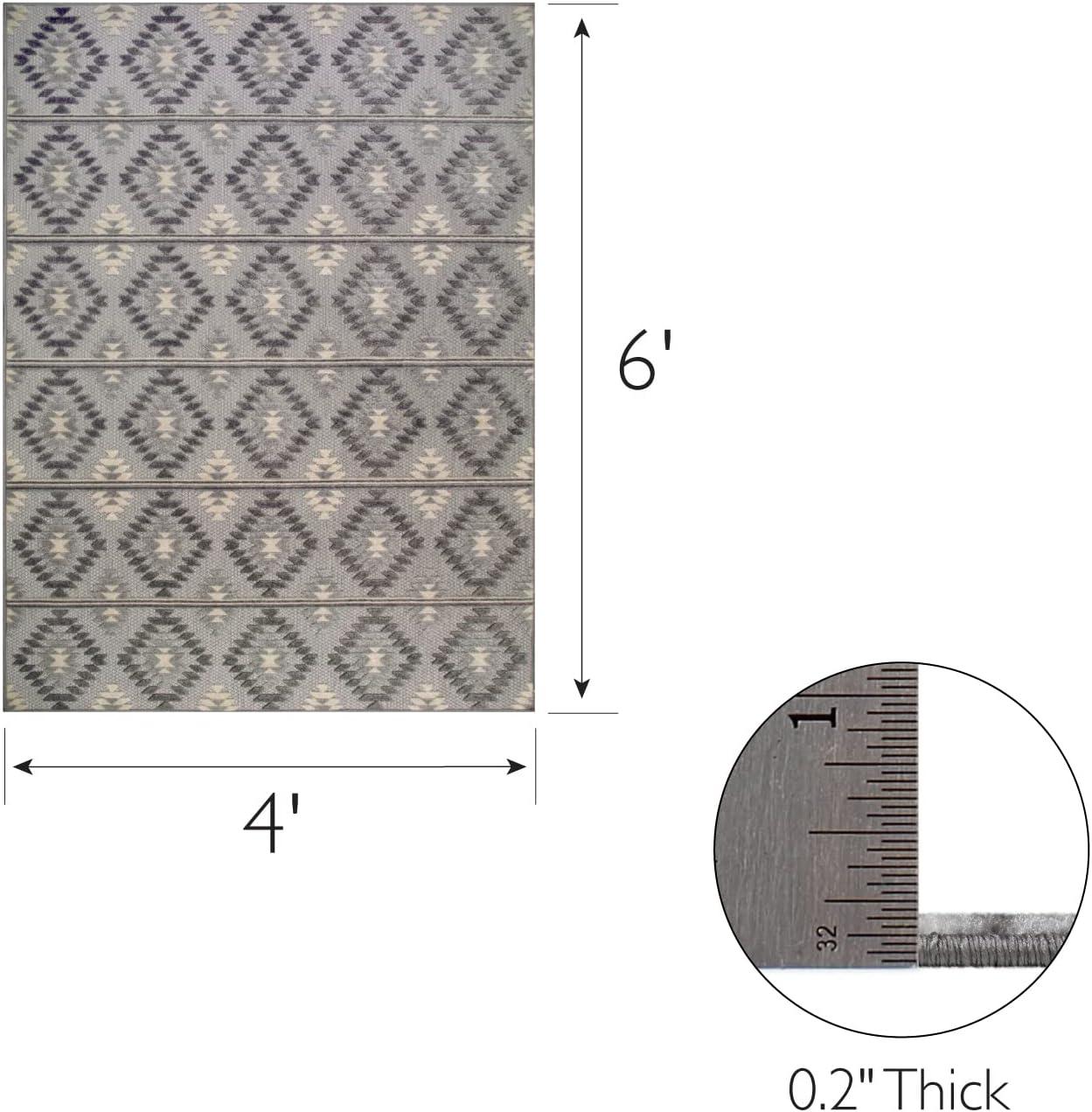 imageLeick Home 595462 Cirrido Southwestern Indoor Outdoor Area Rug Rectangle 4x6