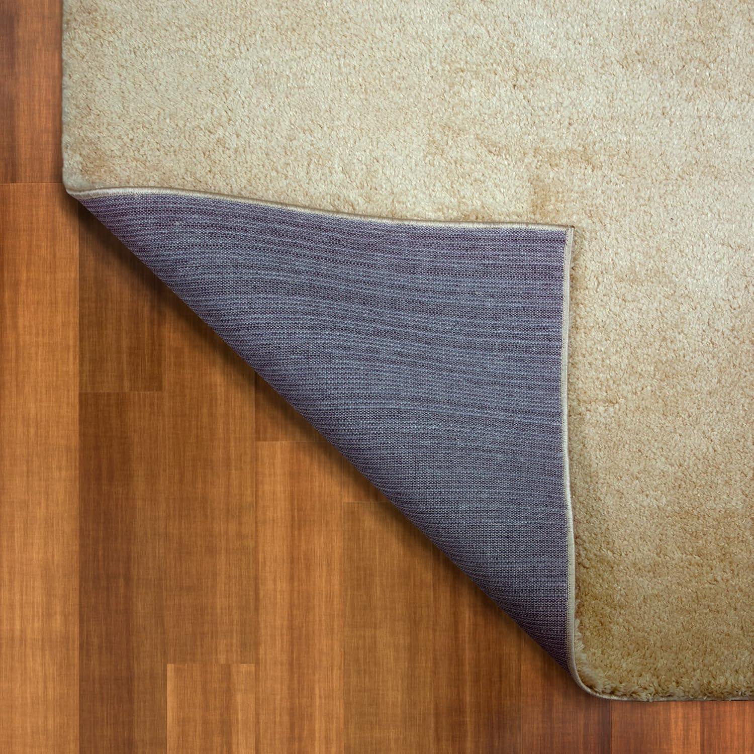 imageLeick Home 596015 Dagen Soft Shag Modern Rug Solid Beige Living Room Bedroom Area Rug Rectangle 67 x 96Beige