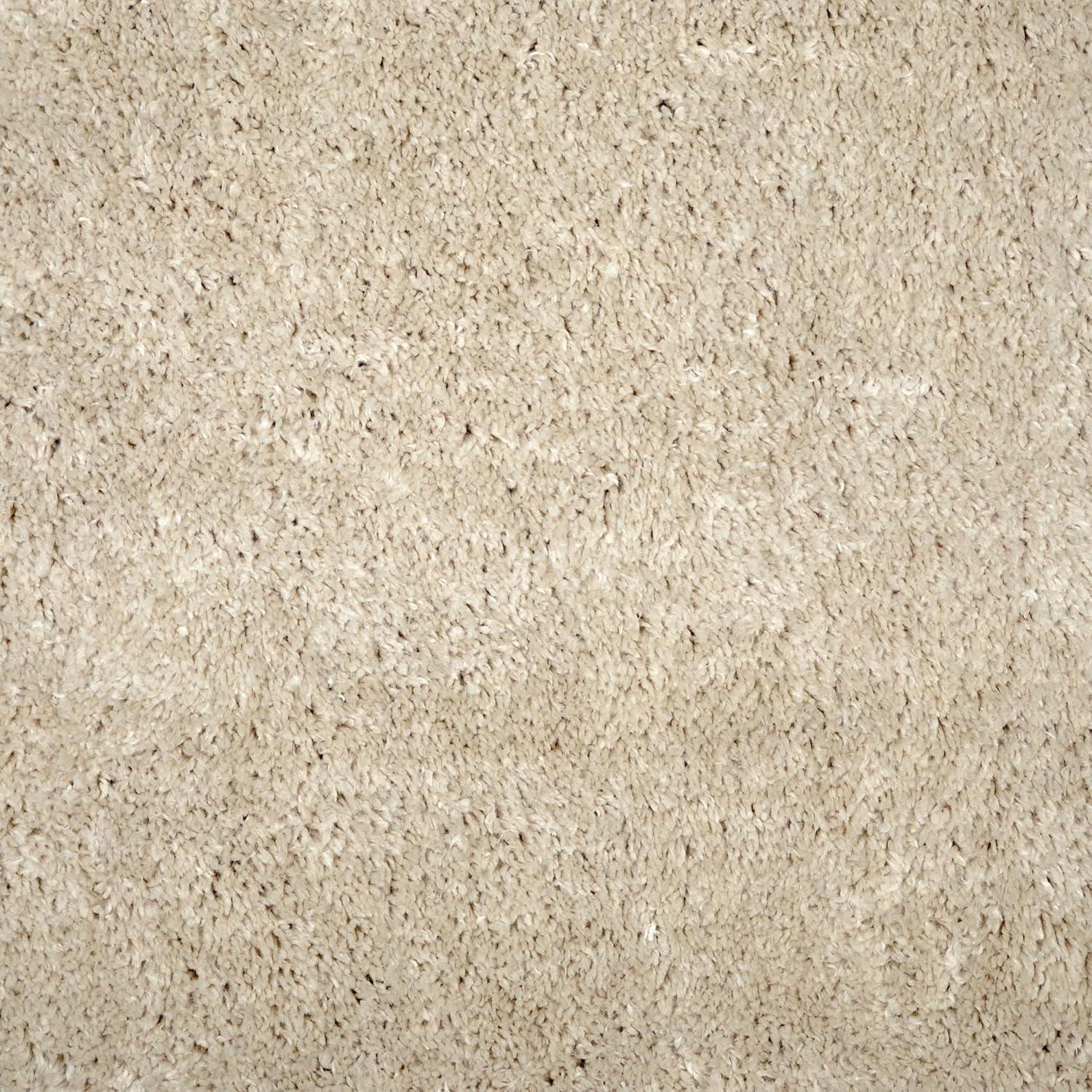 imageLeick Home 596015 Dagen Soft Shag Modern Rug Solid Beige Living Room Bedroom Area Rug Rectangle 67 x 96Beige