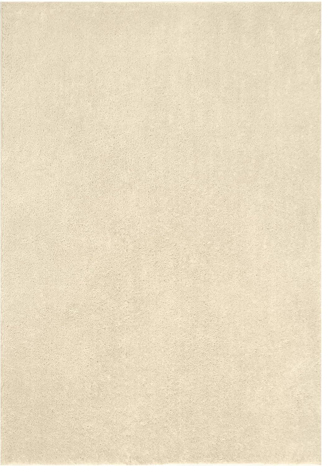 imageLeick Home 596015 Dagen Soft Shag Modern Rug Solid Beige Living Room Bedroom Area Rug Rectangle 67 x 96Beige