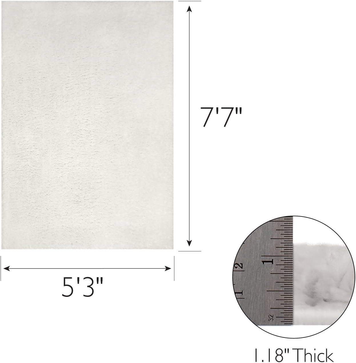 imageLeick Home 596015 Dagen Soft Shag Modern Rug Solid Beige Living Room Bedroom Area Rug Rectangle 67 x 96Cream