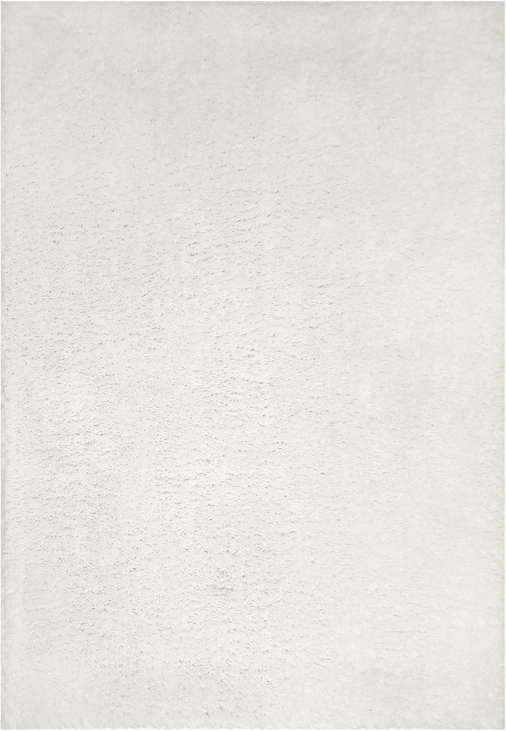 imageLeick Home 596015 Dagen Soft Shag Modern Rug Solid Beige Living Room Bedroom Area Rug Rectangle 67 x 96Cream