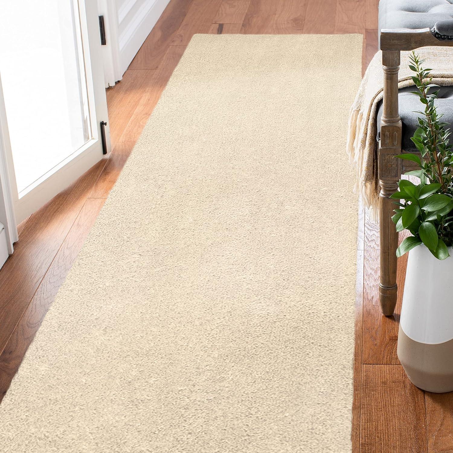 imageLeick Home 596015 Dagen Soft Shag Modern Rug Solid Beige Living Room Bedroom Area Rug Rectangle 67 x 96Cream