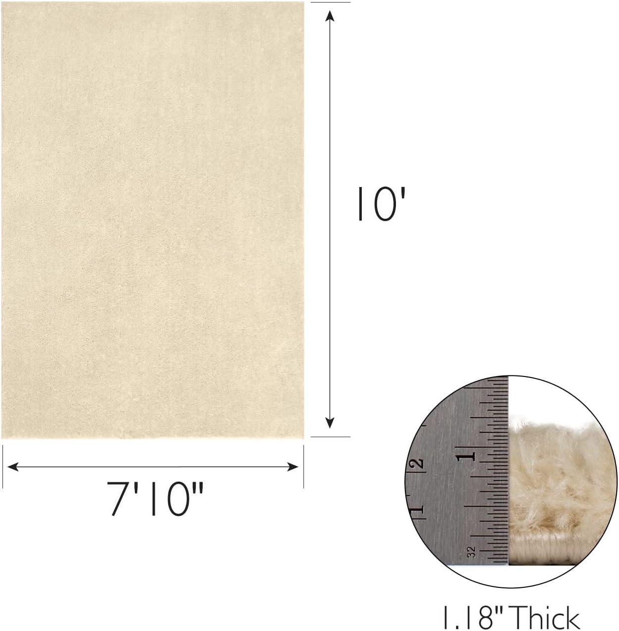 imageLeick Home 596015 Dagen Soft Shag Modern Rug Solid Beige Living Room Bedroom Area Rug Rectangle 67 x 96Cream