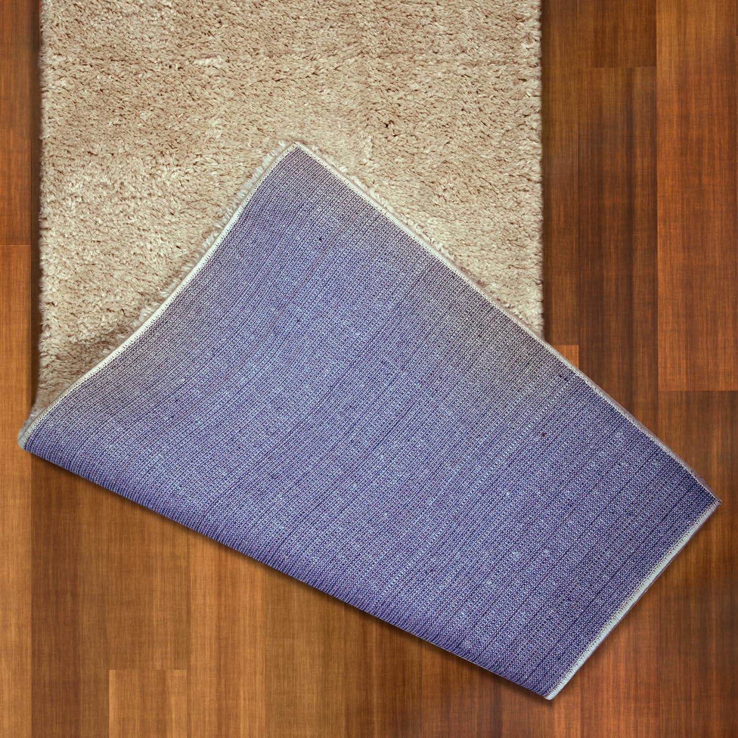 imageLeick Home 596015 Dagen Soft Shag Modern Rug Solid Beige Living Room Bedroom Area Rug Rectangle 67 x 96Cream