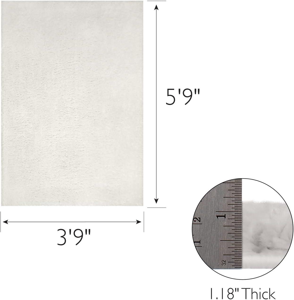 imageLeick Home 596015 Dagen Soft Shag Modern Rug Solid Beige Living Room Bedroom Area Rug Rectangle 67 x 96Cream
