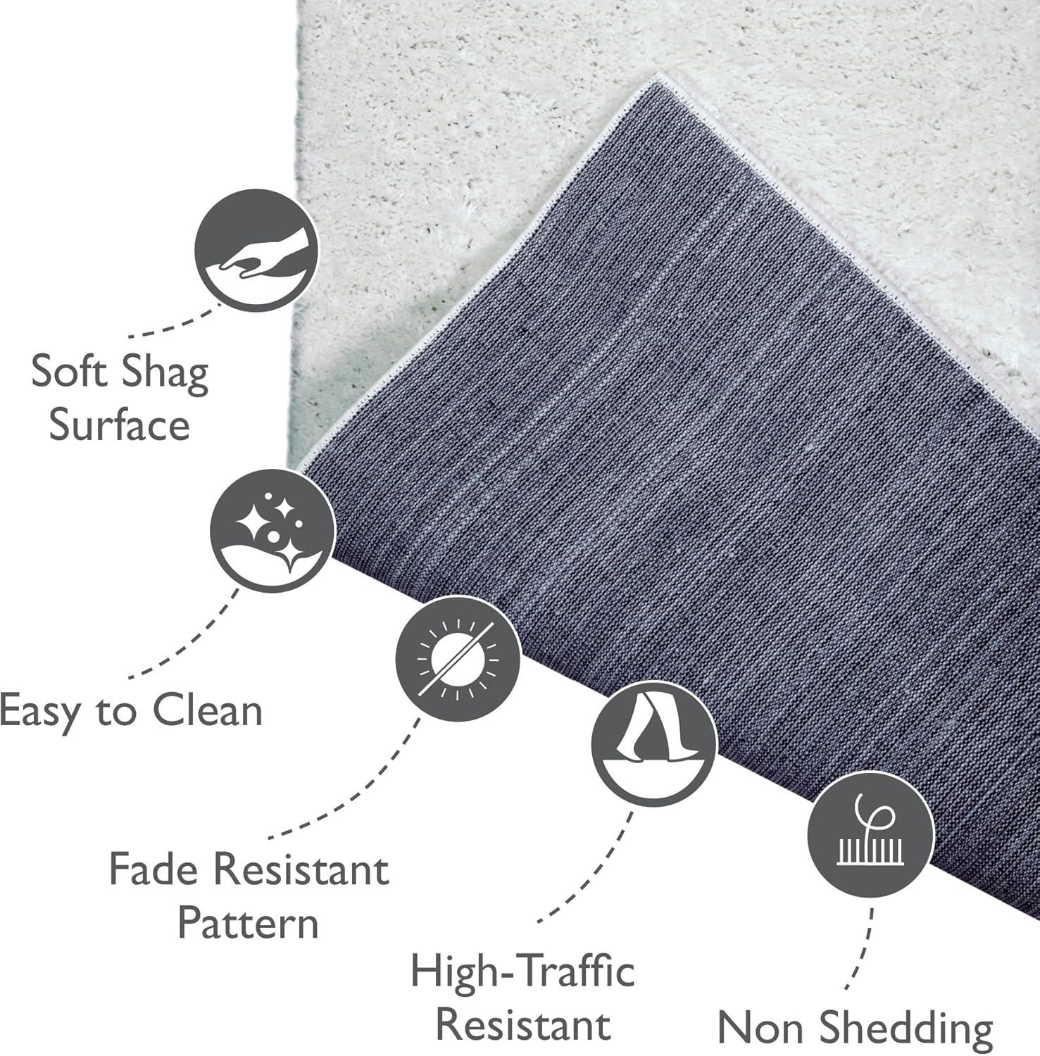 imageLeick Home 596015 Dagen Soft Shag Modern Rug Solid Beige Living Room Bedroom Area Rug Rectangle 67 x 96Cream