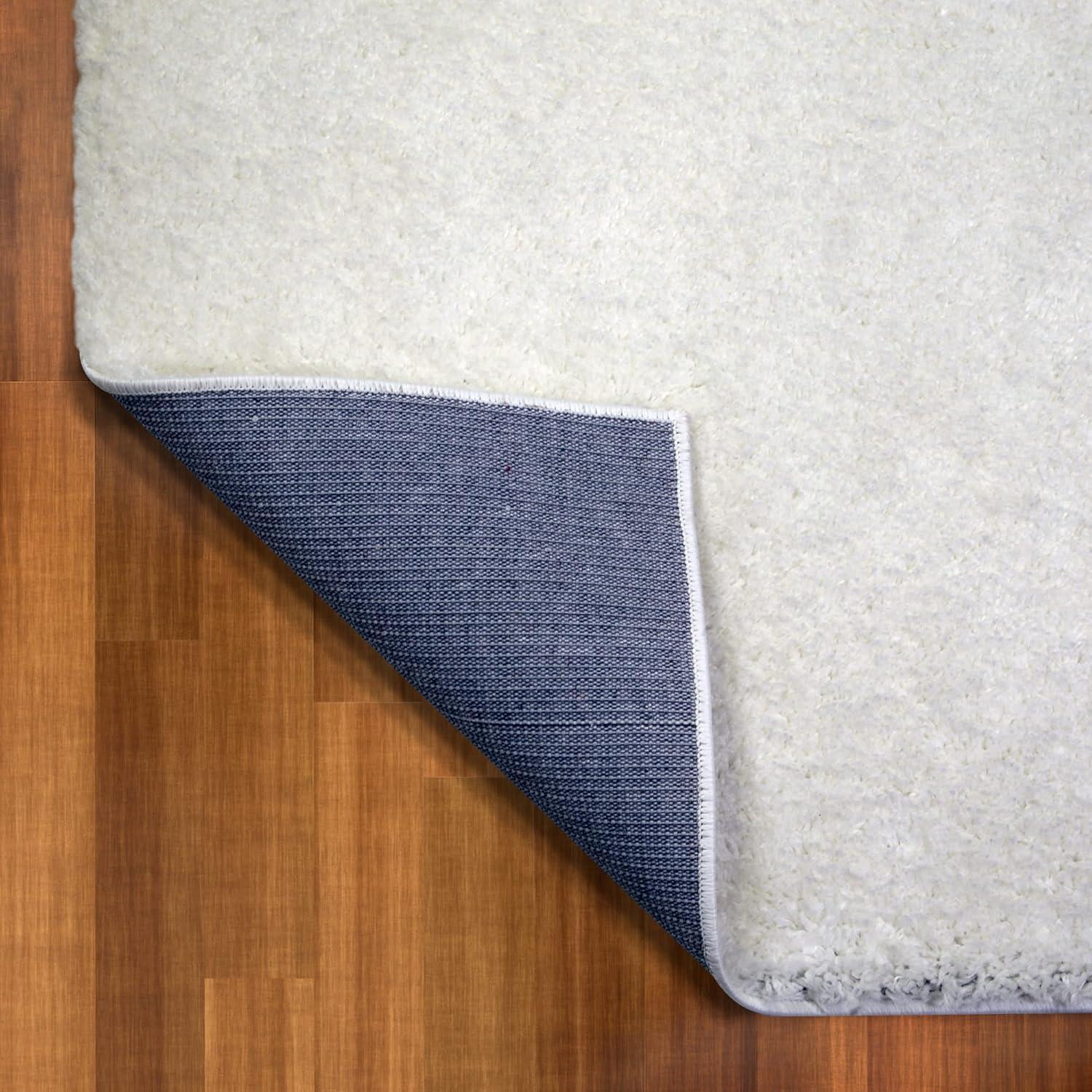 imageLeick Home 596015 Dagen Soft Shag Modern Rug Solid Beige Living Room Bedroom Area Rug Rectangle 67 x 96Cream