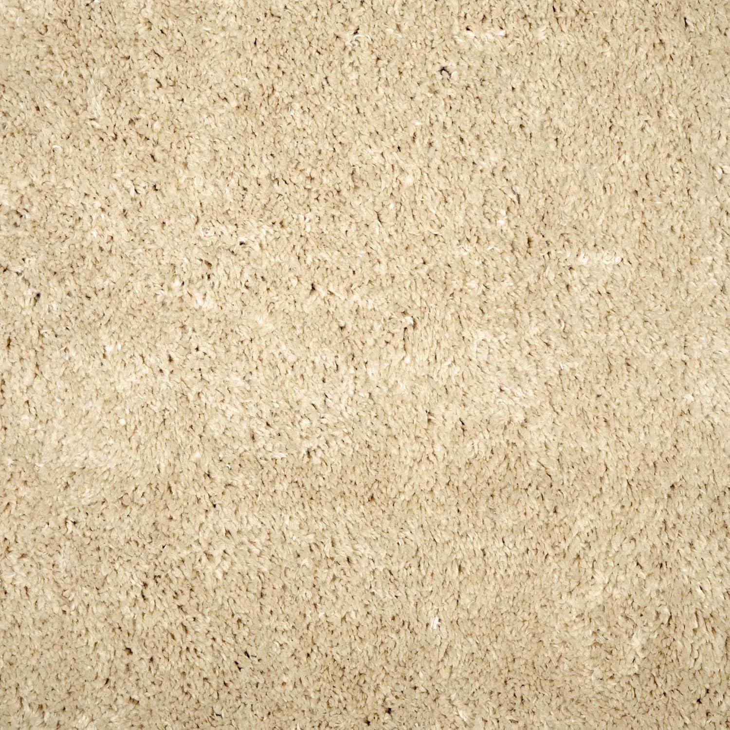 imageLeick Home 596015 Dagen Soft Shag Modern Rug Solid Beige Living Room Bedroom Area Rug Rectangle 67 x 96Cream