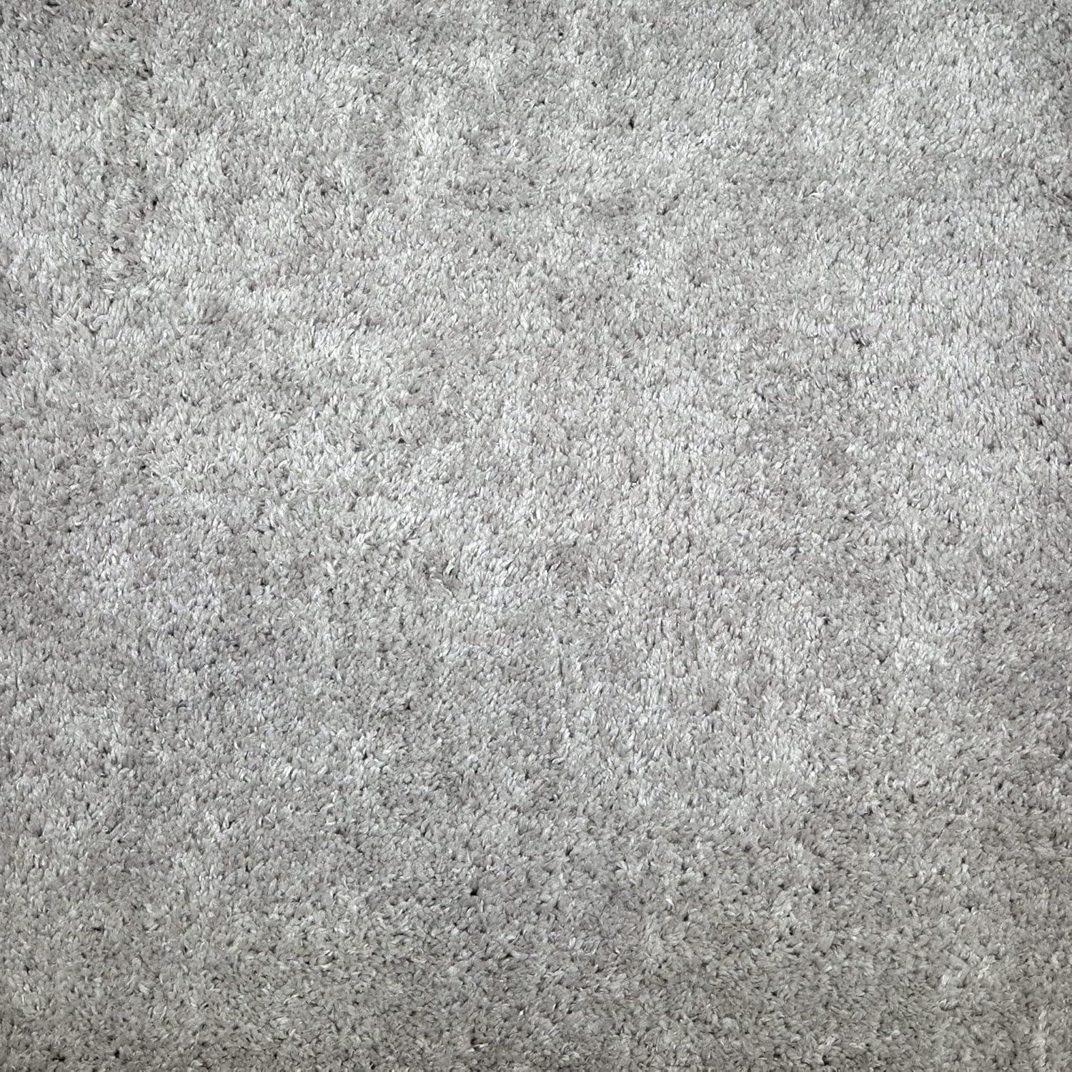 imageLeick Home 596015 Dagen Soft Shag Modern Rug Solid Beige Living Room Bedroom Area Rug Rectangle 67 x 96Grey