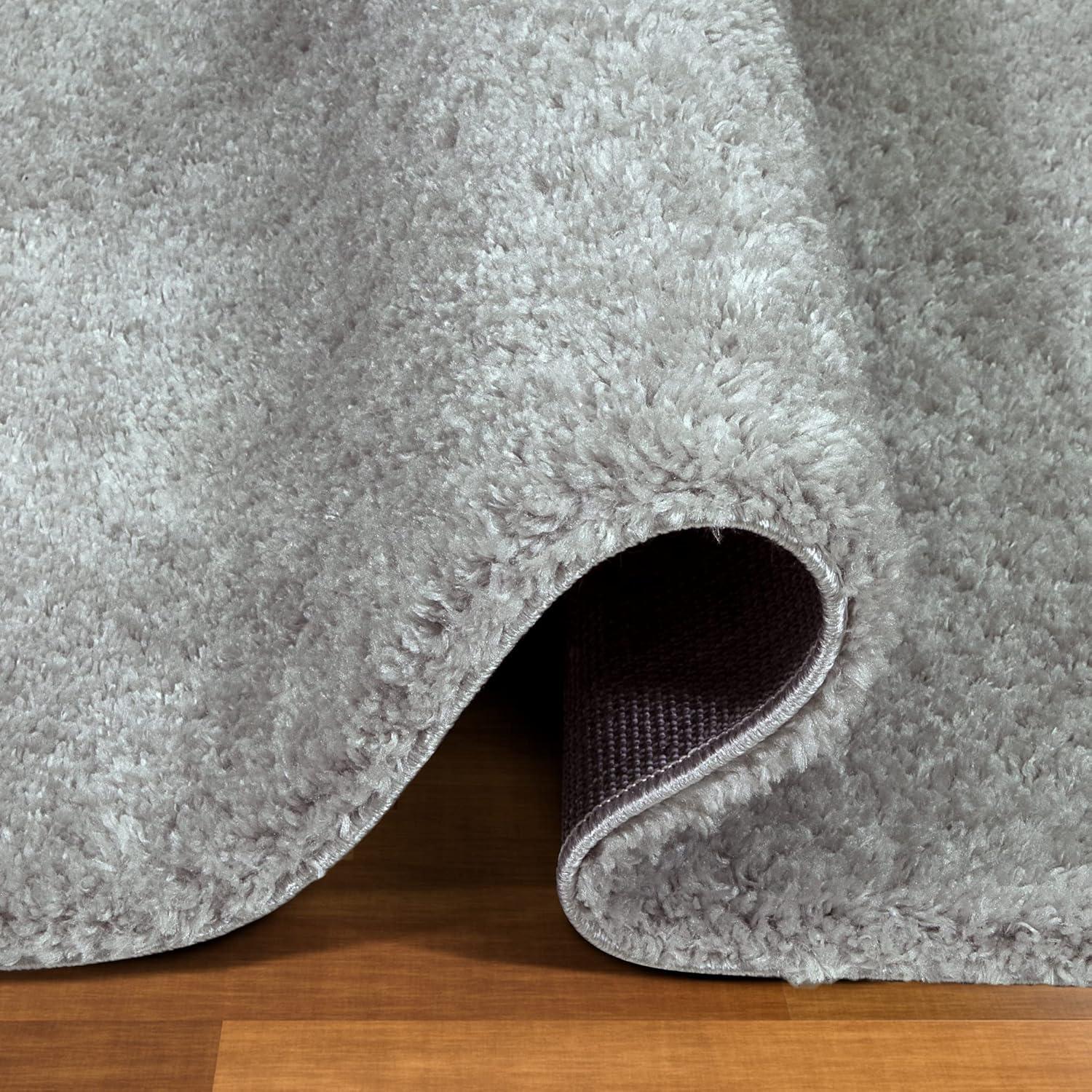 imageLeick Home 596015 Dagen Soft Shag Modern Rug Solid Beige Living Room Bedroom Area Rug Rectangle 67 x 96Grey