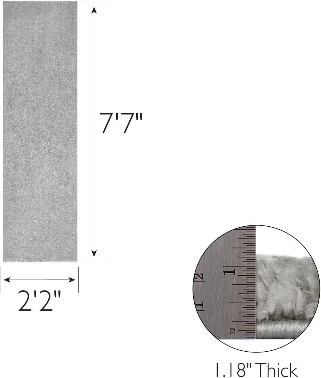 imageLeick Home 596015 Dagen Soft Shag Modern Rug Solid Beige Living Room Bedroom Area Rug Rectangle 67 x 96Grey