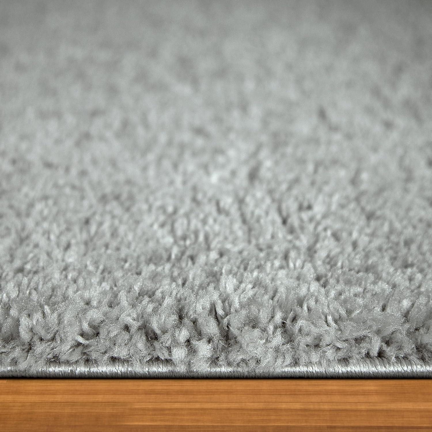 imageLeick Home 596015 Dagen Soft Shag Modern Rug Solid Beige Living Room Bedroom Area Rug Rectangle 67 x 96Grey