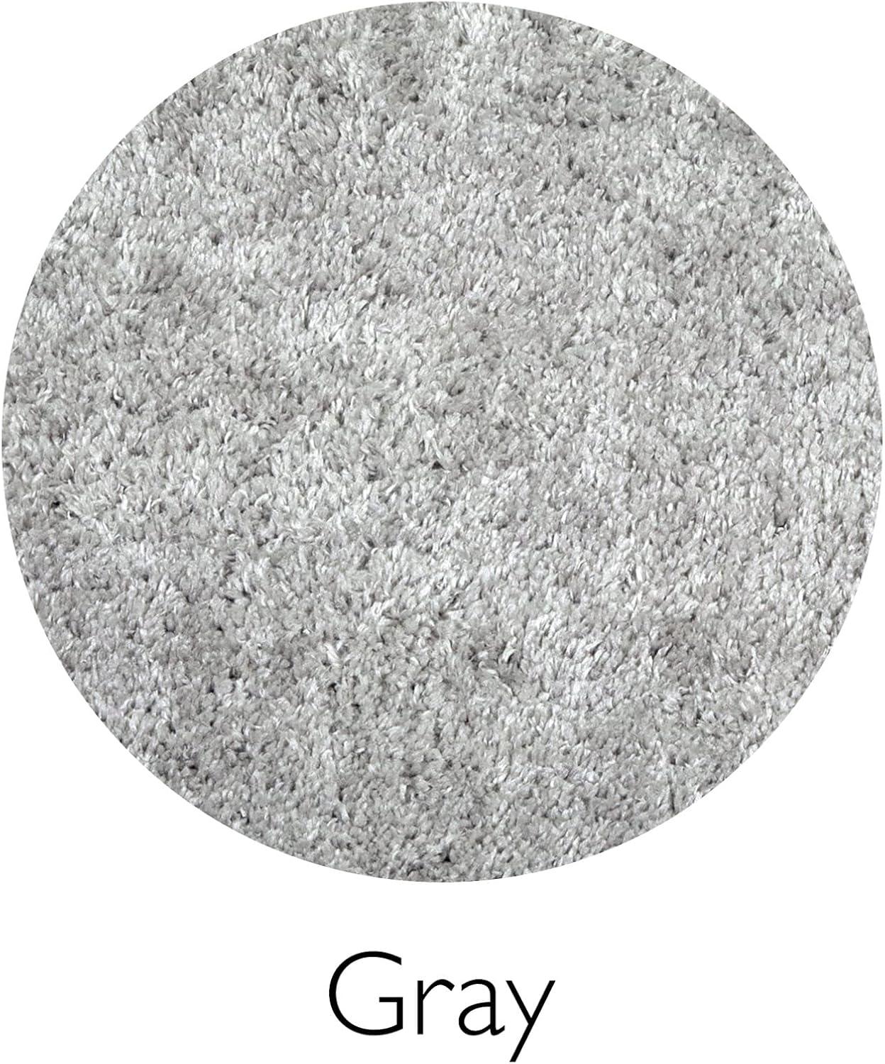 imageLeick Home 596015 Dagen Soft Shag Modern Rug Solid Beige Living Room Bedroom Area Rug Rectangle 67 x 96Grey