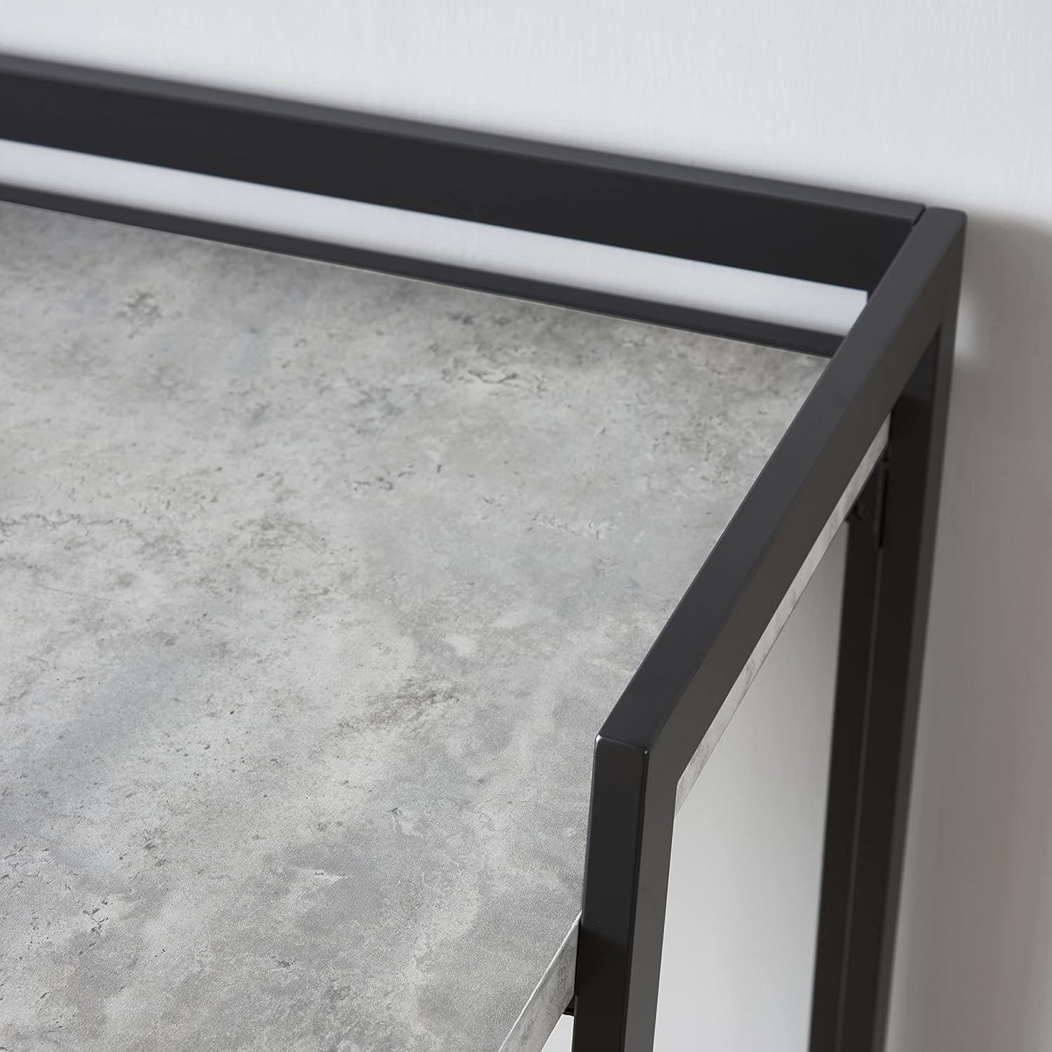 imageLeick Home 70004BLKNK Mixed Metal and Wood Desk BlackNickelConcreteGunmetal