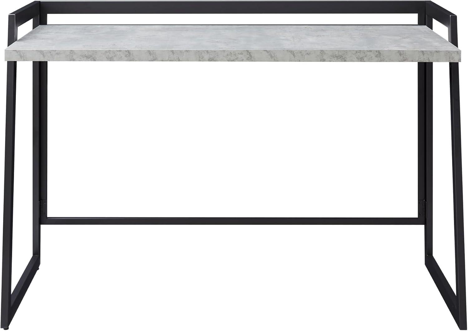 imageLeick Home 70004BLKNK Mixed Metal and Wood Desk BlackNickelConcreteGunmetal