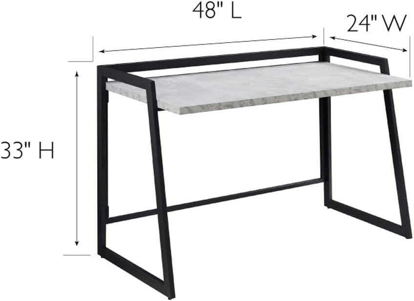 imageLeick Home 70004BLKNK Mixed Metal and Wood Desk BlackNickelConcreteGunmetal