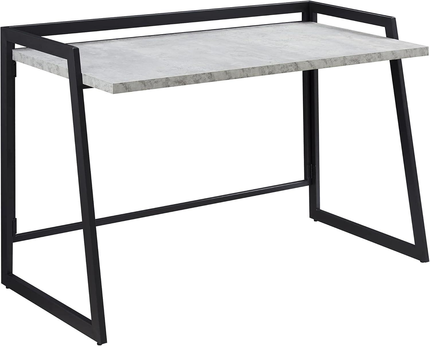 imageLeick Home 70004BLKNK Mixed Metal and Wood Desk BlackNickelConcreteGunmetal