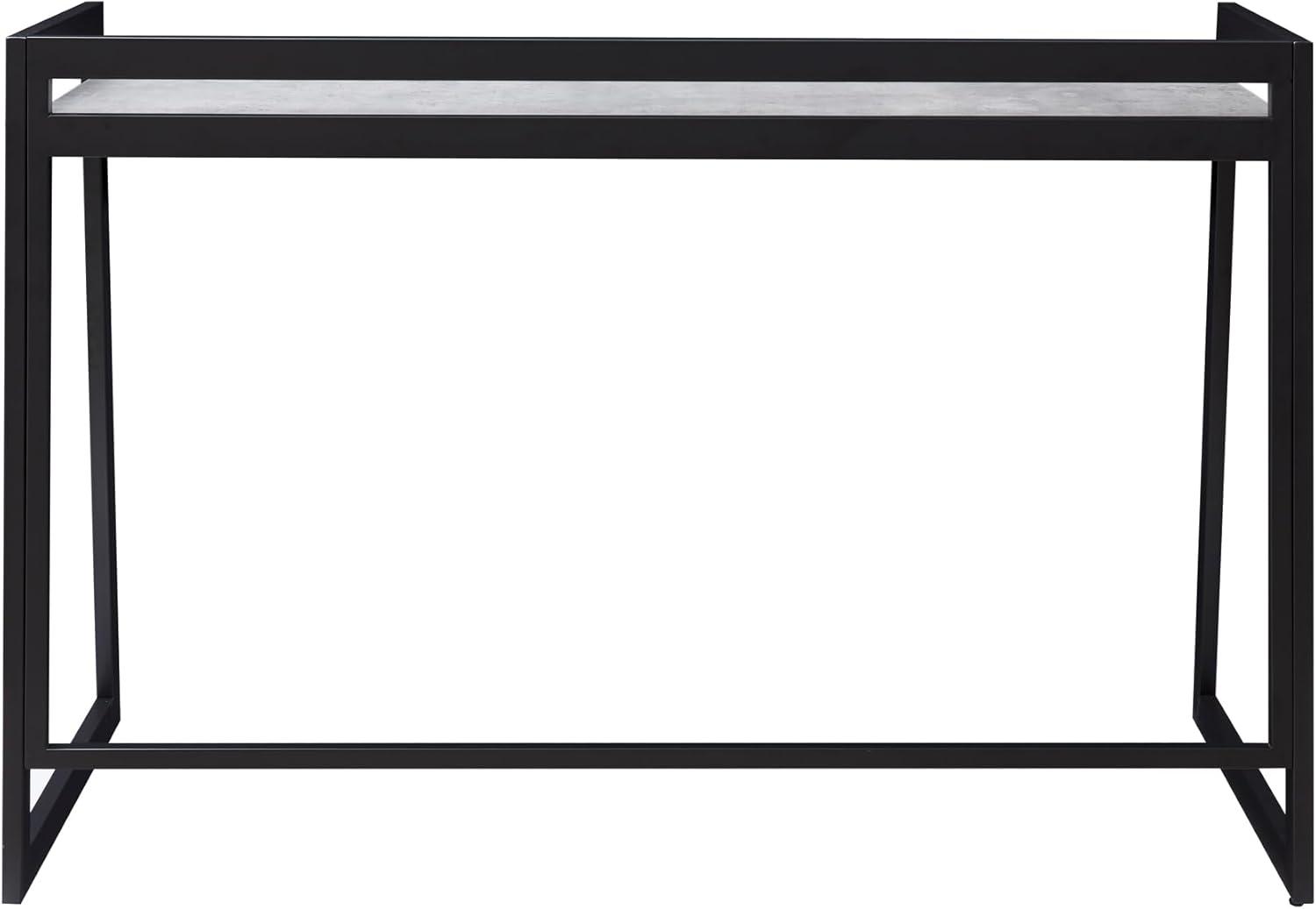 imageLeick Home 70004BLKNK Mixed Metal and Wood Desk BlackNickelConcreteGunmetal