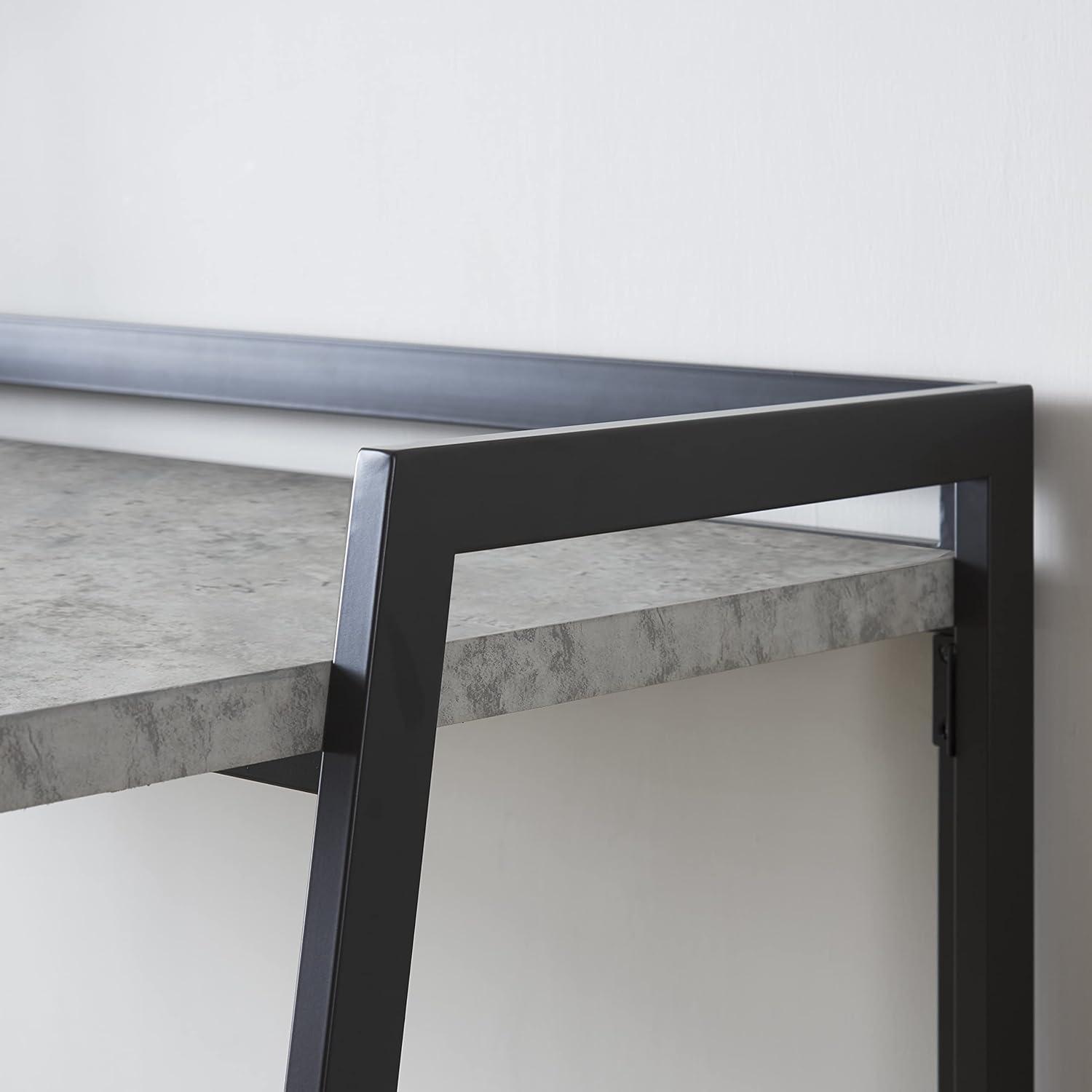 imageLeick Home 70004BLKNK Mixed Metal and Wood Desk BlackNickelConcreteGunmetal