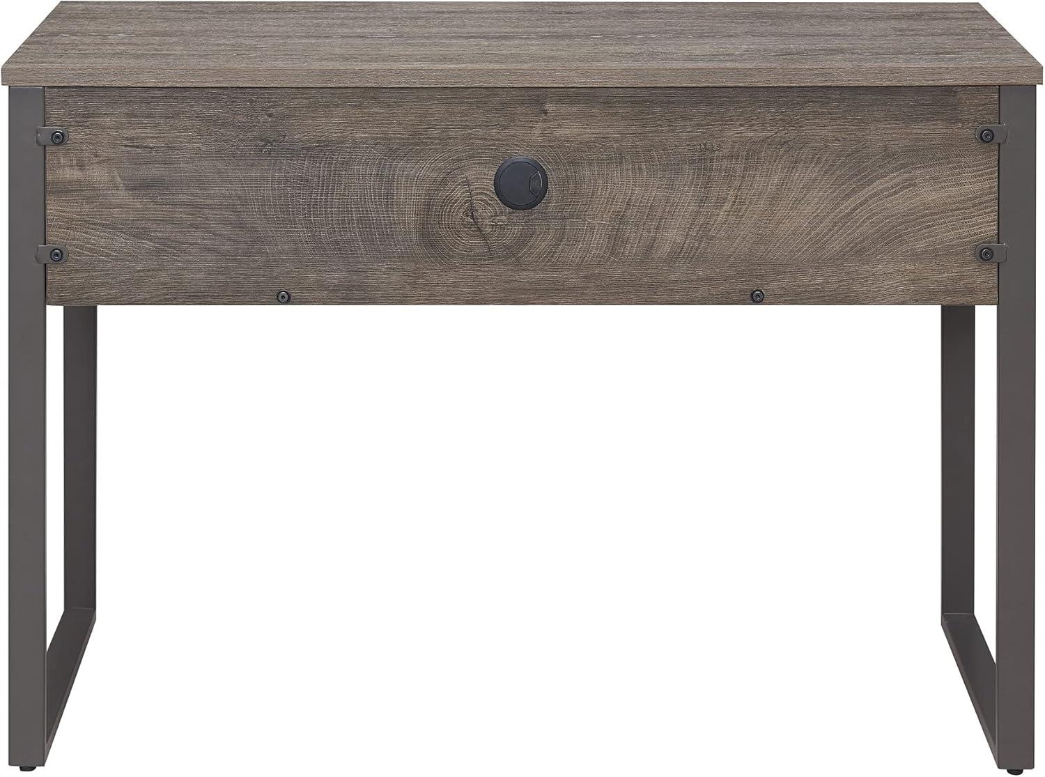 imageLeick Home 70006CJGM Metal Base Kona Desk with Recessed Lower StorageElectronics Shelf CorojoGunmetal Gray