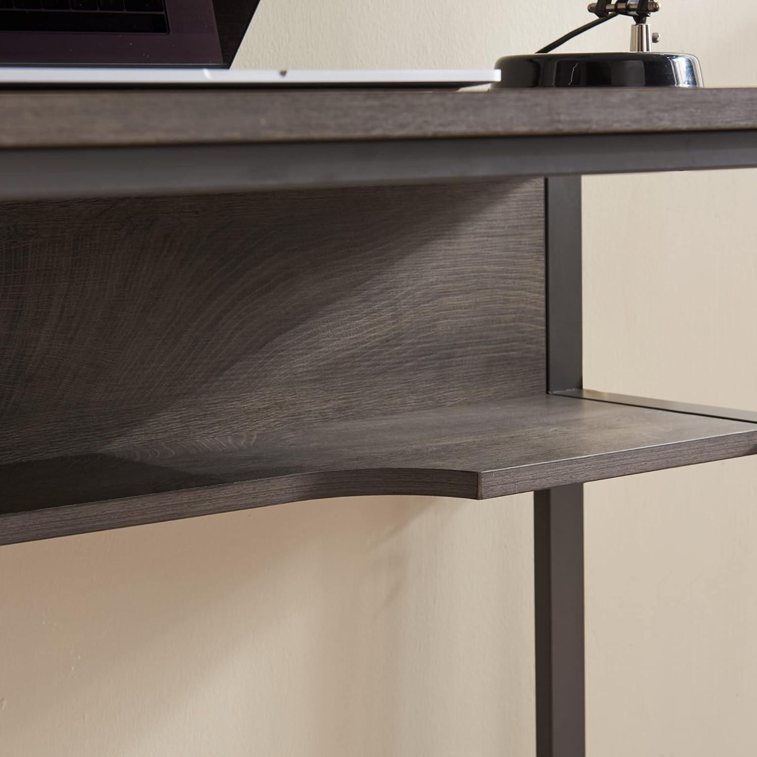 imageLeick Home 70006CJGM Metal Base Kona Desk with Recessed Lower StorageElectronics Shelf CorojoGunmetal Gray