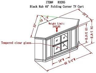 imageLeick Home 83285 One Door Corner TV Stand with Enclosed Storage For 50 TVs Black Rub
