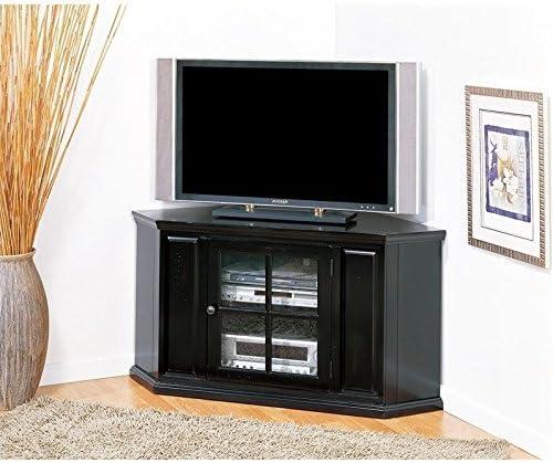 imageLeick Home 83285 One Door Corner TV Stand with Enclosed Storage For 50 TVs Black Rub