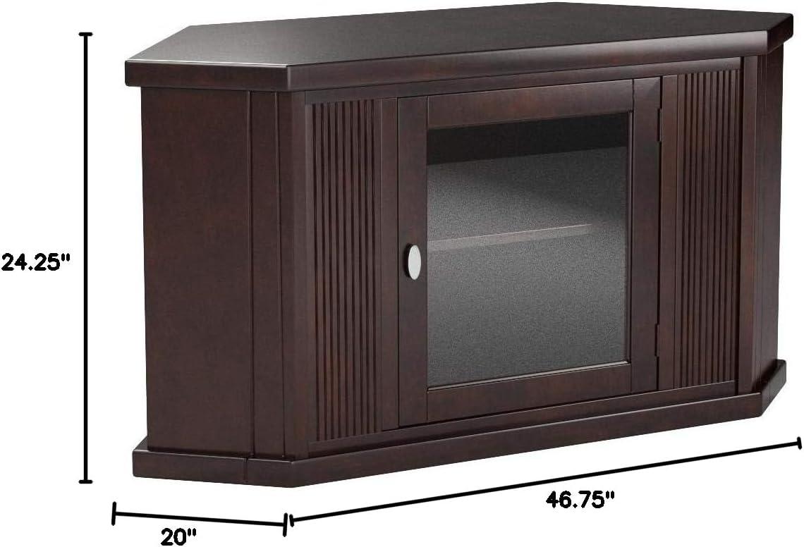 imageLeick Home 86285 One Door Corner TV Stand for 50 TVs Chocolate Cherry