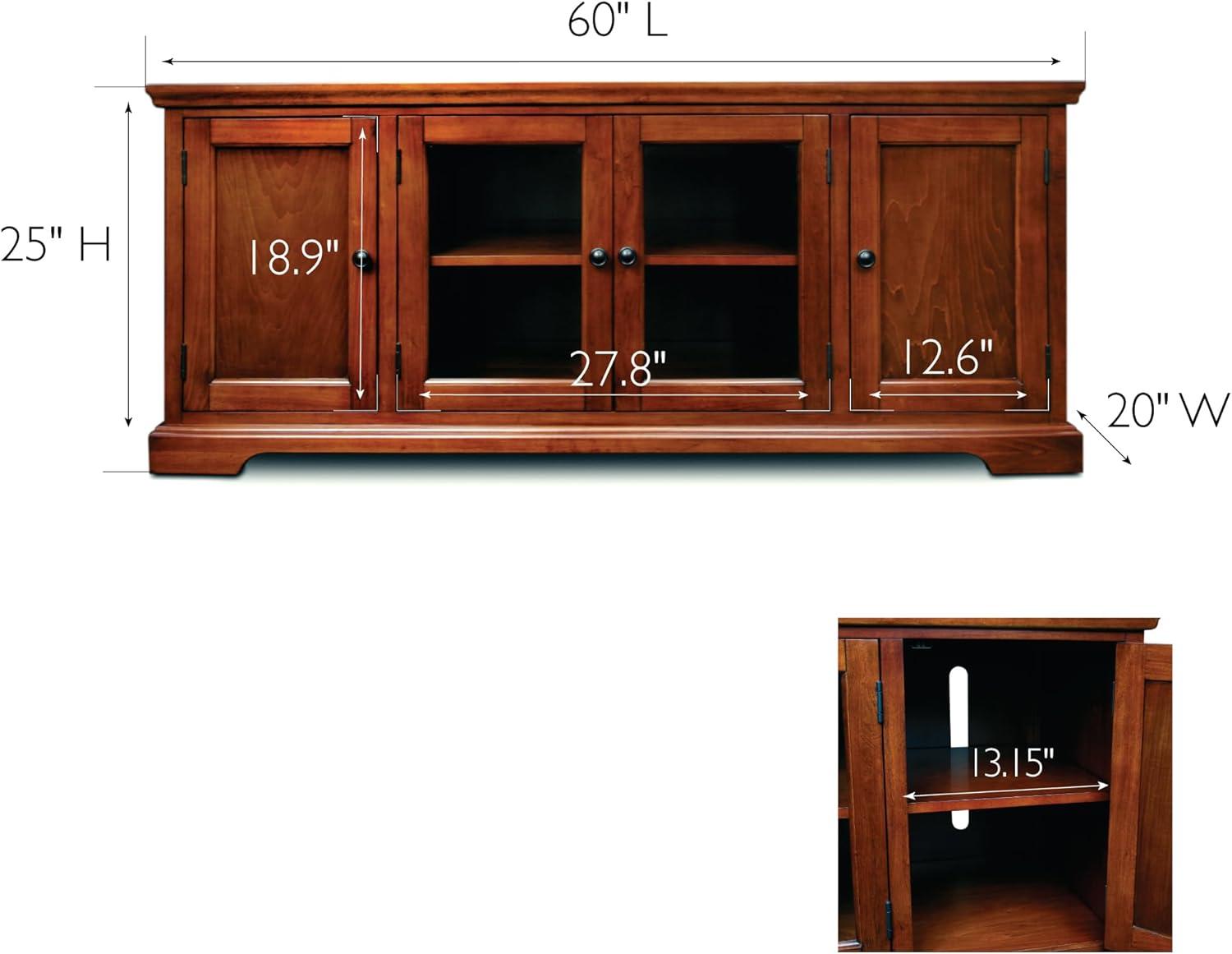 imageLeick Home 87350 Three Door TV Stand with Cabinet Storage for 55 TVs Westwood Brown CherryBrown Cherry Black