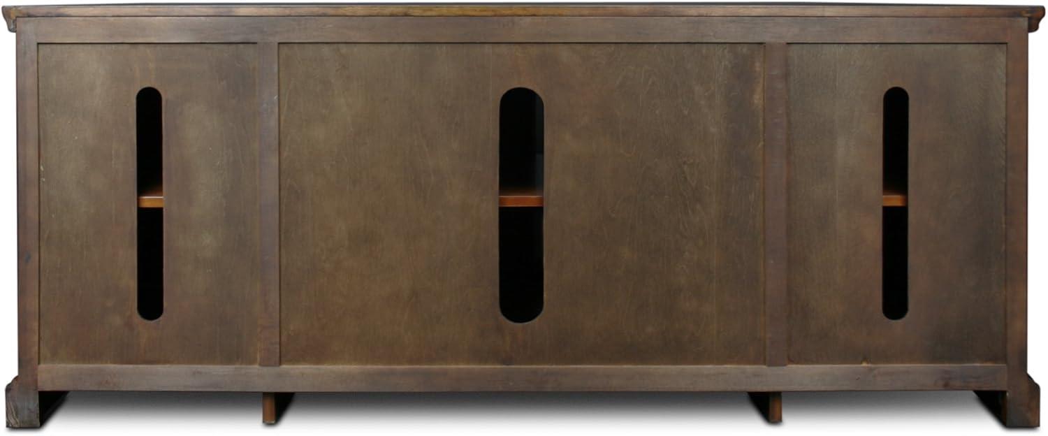 imageLeick Home 87350 Three Door TV Stand with Cabinet Storage for 55 TVs Westwood Brown CherryBrown Cherry Black