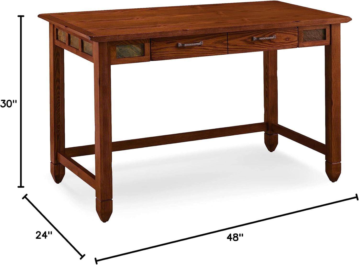 imageLeick Home 89400 Rustic Oak and Slate Laptop Desk with Drop Front Keyboard Drawer Distressed Rustic AutumnDistressed Rustic Autumn