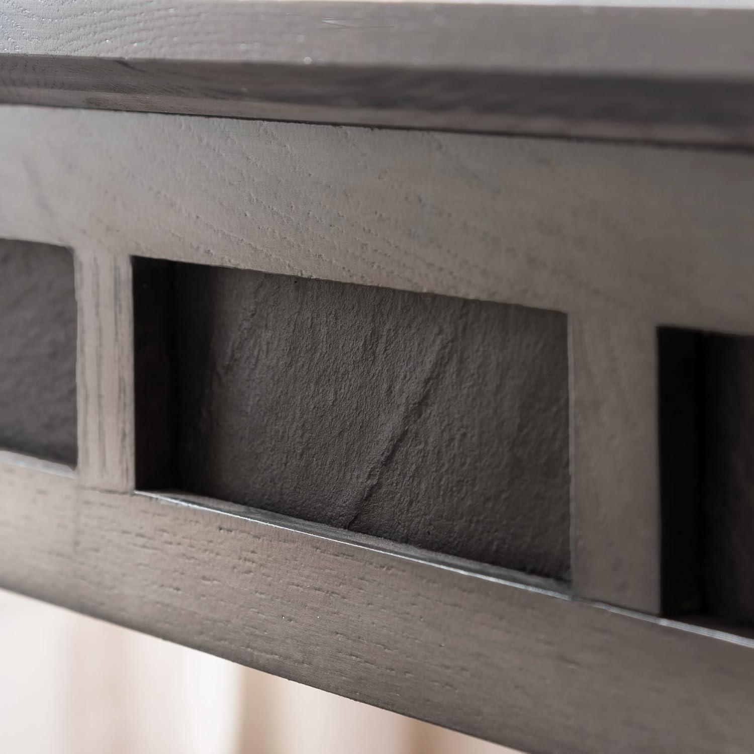 imageLeick Home 89400 Rustic Oak and Slate Laptop Desk with Drop Front Keyboard Drawer Distressed Rustic AutumnSmoke Gray